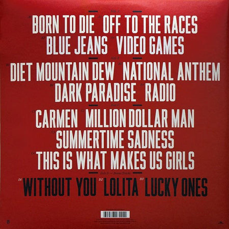 Lana Del Rey – Born To Die – achterkant hoes