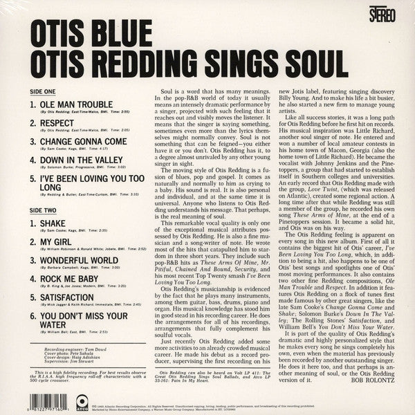 Otis Redding – Otis Blue – achterkant hoes
